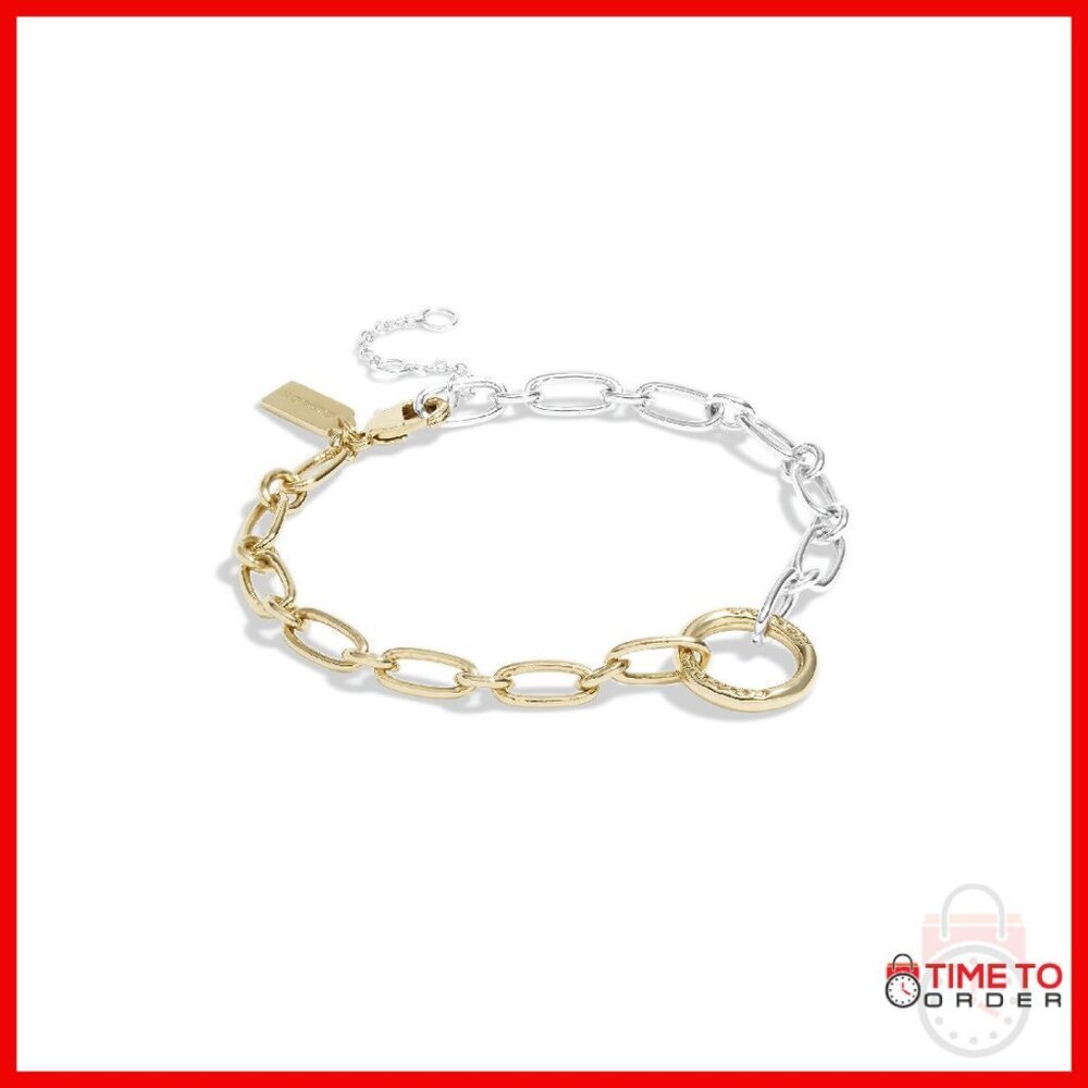 Gold Tone Link Bracelet with Lobster Clasp, 8 Inches